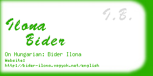 ilona bider business card